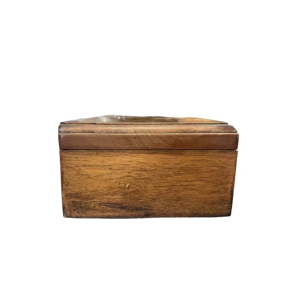 Vintage Primitive Hand Carved Flower Wooden Trinket Jewelry Box Hinged Heavy 12" - Picture 11 of 15